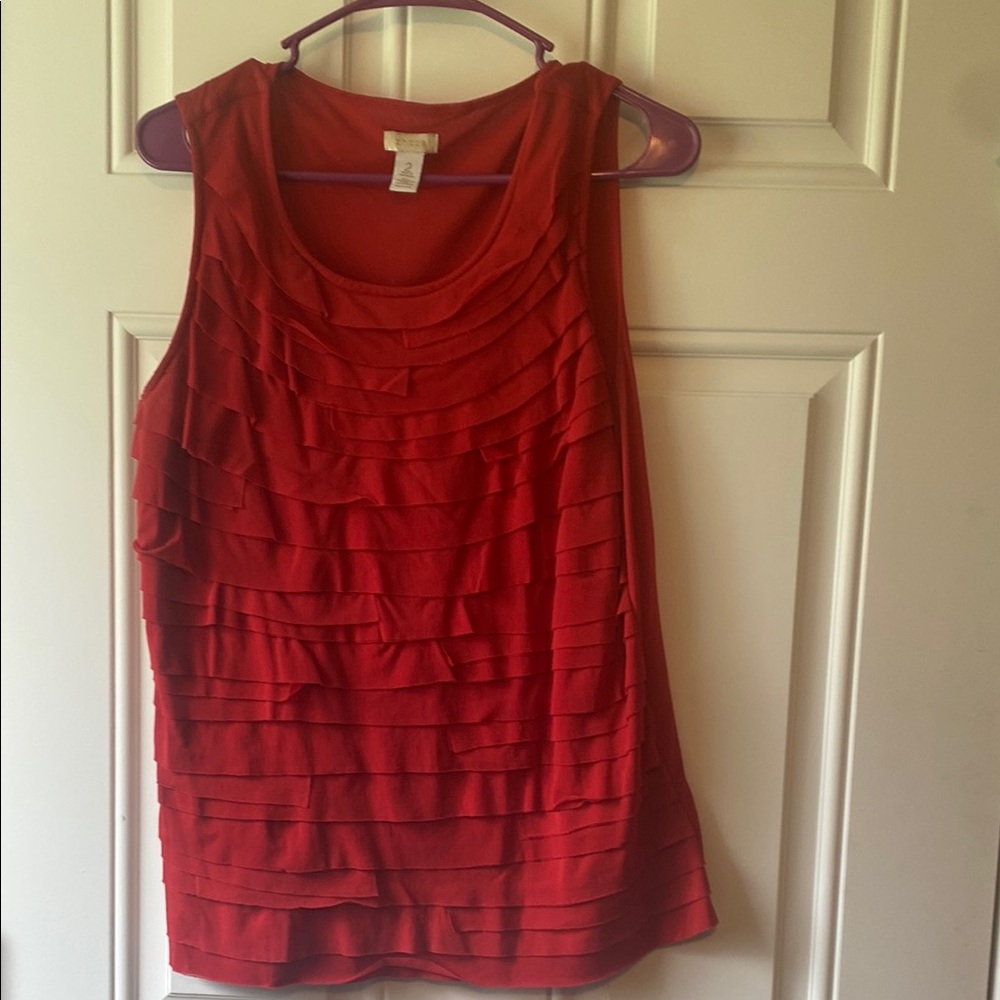Chico's Ruffled Red Tank Top